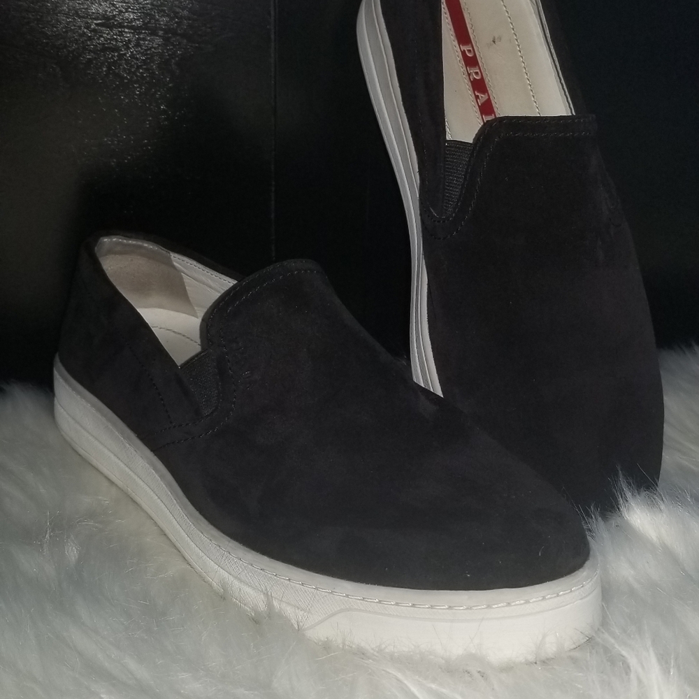 Prada Suede Slip on Sneakers